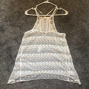 🌞 Maurices Ivory Lace Tank Top Size Medium Women NWT